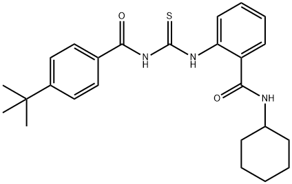 2-({[(4-tert-butylbenzoyl)amino]carbonothioyl}amino)-N-cyclohexylbenzamide 구조식 이미지