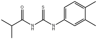 N-{[(3,4-dimethylphenyl)amino]carbonothioyl}-2-methylpropanamide 구조식 이미지