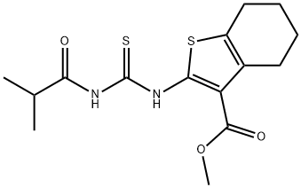 methyl 2-{[(isobutyrylamino)carbonothioyl]amino}-4,5,6,7-tetrahydro-1-benzothiophene-3-carboxylate 구조식 이미지