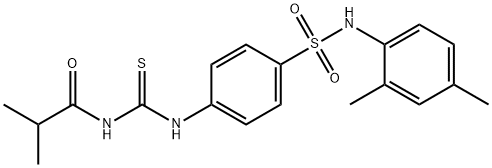 N-{[(4-{[(2,4-dimethylphenyl)amino]sulfonyl}phenyl)amino]carbonothioyl}-2-methylpropanamide 구조식 이미지