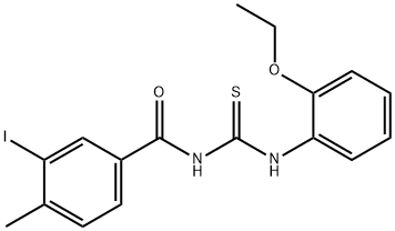 N-{[(2-ethoxyphenyl)amino]carbonothioyl}-3-iodo-4-methylbenzamide 구조식 이미지