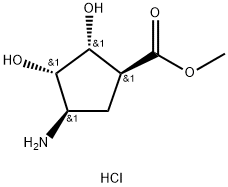 methyl(1S,2R,3S,4R)-4-amino-2,3-dihydroxycyclopentane-1-carboxylatehydrochloride 구조식 이미지