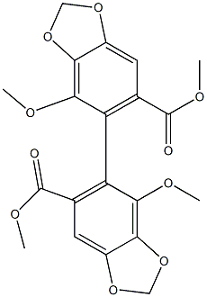 [5,5'-Bi-1,3-benzodioxole]-6,6'-dicarboxylic acid, 4,4'-
dimethoxy-, 6,6'-dimethyl ester Structure