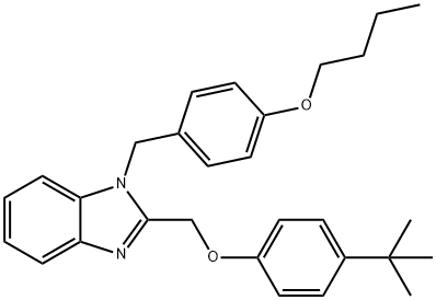 1-(4-butoxybenzyl)-2-((4-(tert-butyl)phenoxy)methyl)-1H-benzo[d]imidazole 구조식 이미지