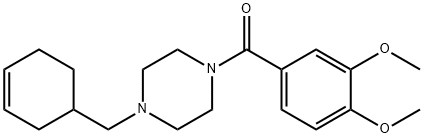 [4-(cyclohex-3-en-1-ylmethyl)piperazin-1-yl](3,4-dimethoxyphenyl)methanone Structure