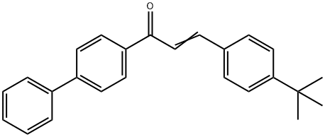 (2E)-1-{[1,1-biphenyl]-4-yl}-3-(4-tert-butylphenyl)prop-2-en-1-one 구조식 이미지