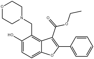 ethyl 5-hydroxy-4-(morpholinomethyl)-2-phenylbenzofuran-3-carboxylate 구조식 이미지