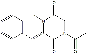 2,5-Piperazinedione, 1-acetyl-4-methyl-3-(phenylmethylene)-, (Z)- 구조식 이미지