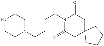 8-Azaspiro[4.5]decane-7,9-dione, 8-[4-(1-piperazinyl)butyl]- Structure