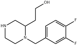 2-[1-[(3,4-difluorophenyl)methyl]piperazin-2-yl]ethanol Structure