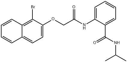 2-({[(1-bromo-2-naphthyl)oxy]acetyl}amino)-N-isopropylbenzamide 구조식 이미지