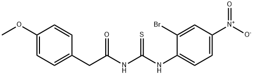 N-{[(2-bromo-4-nitrophenyl)amino]carbonothioyl}-2-(4-methoxyphenyl)acetamide Structure