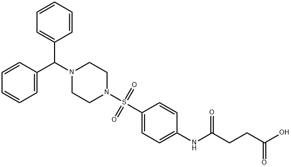 4-[4-(4-benzhydrylpiperazin-4-ium-1-yl)sulfonylanilino]-4-oxobutanoate Structure