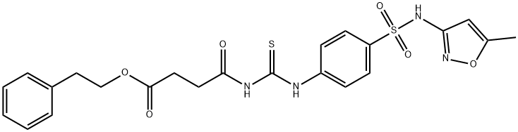 2-phenylethyl 4-({[(4-{[(5-methyl-3-isoxazolyl)amino]sulfonyl}phenyl)amino]carbonothioyl}amino)-4-oxobutanoate 구조식 이미지