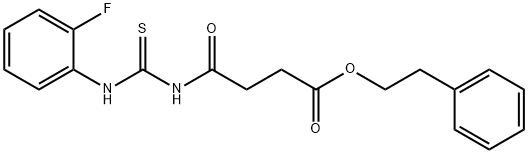 2-phenylethyl 4-({[(2-fluorophenyl)amino]carbonothioyl}amino)-4-oxobutanoate 구조식 이미지