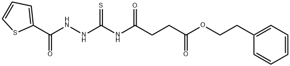 2-phenylethyl 4-oxo-4-({[2-(2-thienylcarbonyl)hydrazino]carbonothioyl}amino)butanoate 구조식 이미지