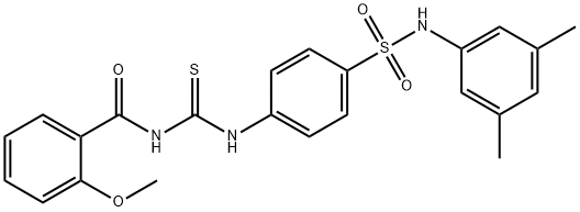 N-{[(4-{[(3,5-dimethylphenyl)amino]sulfonyl}phenyl)amino]carbonothioyl}-2-methoxybenzamide 구조식 이미지