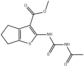 methyl 2-{[(acetylamino)carbonothioyl]amino}-5,6-dihydro-4H-cyclopenta[b]thiophene-3-carboxylate Structure