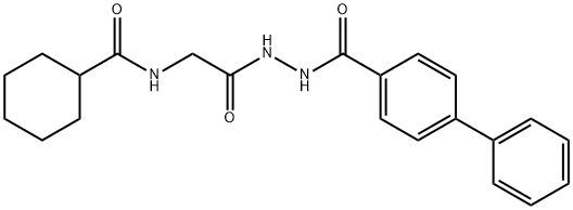 N-[2-oxo-2-[2-(4-phenylbenzoyl)hydrazinyl]ethyl]cyclohexanecarboxamide Structure