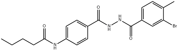 N-[4-[[(3-bromo-4-methylbenzoyl)amino]carbamoyl]phenyl]pentanamide Structure