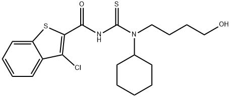 3-chloro-N-{[cyclohexyl(4-hydroxybutyl)amino]carbonothioyl}-1-benzothiophene-2-carboxamide 구조식 이미지