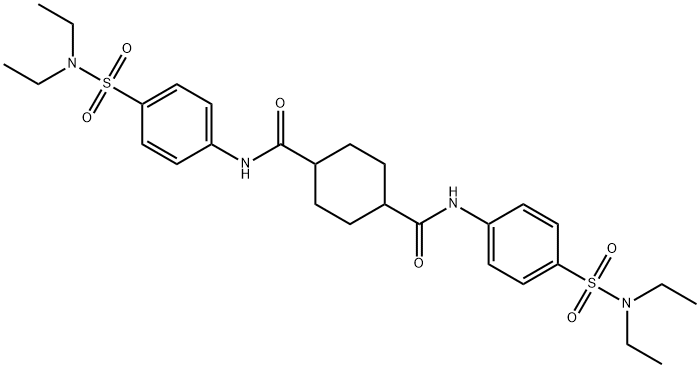 N,N'-bis{4-[(diethylamino)sulfonyl]phenyl}-1,4-cyclohexanedicarboxamide 구조식 이미지