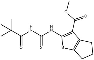 methyl 2-({[(2,2-dimethylpropanoyl)amino]carbonothioyl}amino)-5,6-dihydro-4H-cyclopenta[b]thiophene-3-carboxylate Structure