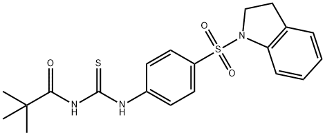 N-({[4-(2,3-dihydro-1H-indol-1-ylsulfonyl)phenyl]amino}carbonothioyl)-2,2-dimethylpropanamide Structure