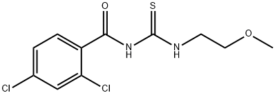 2,4-dichloro-N-{[(2-methoxyethyl)amino]carbonothioyl}benzamide Structure
