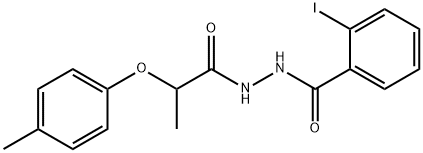 2-iodo-N'-[2-(4-methylphenoxy)propanoyl]benzohydrazide 구조식 이미지