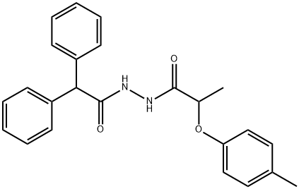 N'-(diphenylacetyl)-2-(4-methylphenoxy)propanohydrazide 구조식 이미지