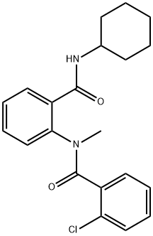 2-chloro-N-{2-[(cyclohexylamino)carbonyl]phenyl}-N-methylbenzamide 구조식 이미지