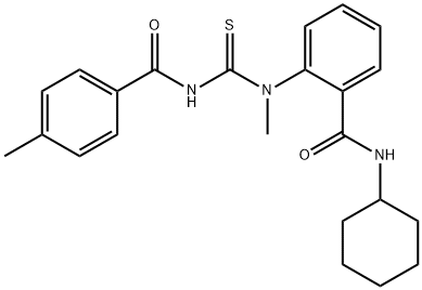 N-cyclohexyl-2-(methyl{[(4-methylbenzoyl)amino]carbonothioyl}amino)benzamide Structure