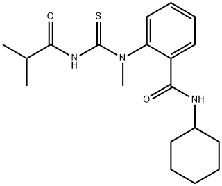 N-cyclohexyl-2-[[(isobutyrylamino)carbonothioyl](methyl)amino]benzamide 구조식 이미지