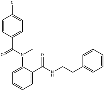 2-[(4-chlorobenzoyl)(methyl)amino]-N-(2-phenylethyl)benzamide 구조식 이미지