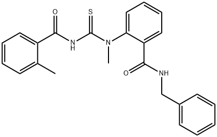 N-{[{2-[(benzylamino)carbonyl]phenyl}(methyl)amino]carbonothioyl}-2-methylbenzamide 구조식 이미지
