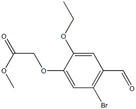 methyl (5-bromo-2-ethoxy-4-formylphenoxy)acetate 구조식 이미지