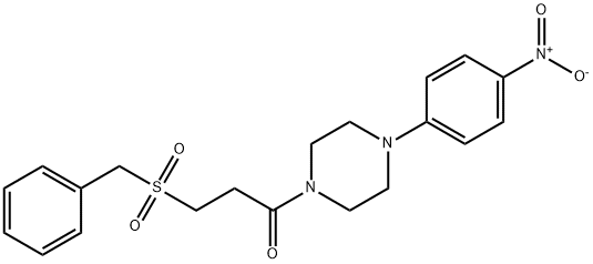 3-(benzylsulfonyl)-1-[4-(4-nitrophenyl)piperazin-1-yl]propan-1-one Structure