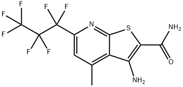 3-amino-6-(heptafluoropropyl)-4-methylthieno[2,3-b]pyridine-2-carboxamide Structure