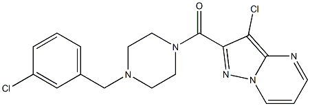 [4-[(3-chlorophenyl)methyl]piperazin-1-yl]-(3-chloropyrazolo[1,5-a]pyrimidin-2-yl)methanone Structure