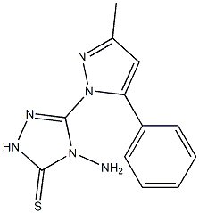 4-amino-3-(3-methyl-5-phenylpyrazol-1-yl)-1H-1,2,4-triazole-5-thione Structure