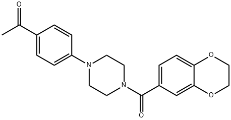 1-(4-(4-(2,3-dihydrobenzo[b][1,4]dioxine-6-carbonyl)piperazin-1-yl)phenyl)ethan-1-one Structure