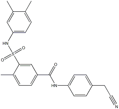 N-[4-(cyanomethyl)phenyl]-3-[(3,4-dimethylphenyl)sulfamoyl]-4-methylbenzamide Structure