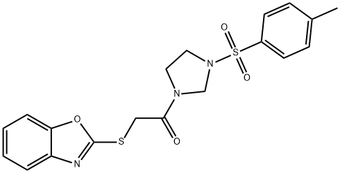 2-(1,3-benzoxazol-2-ylsulfanyl)-1-{3-[(4-methylphenyl)sulfonyl]imidazolidin-1-yl}ethanone Structure