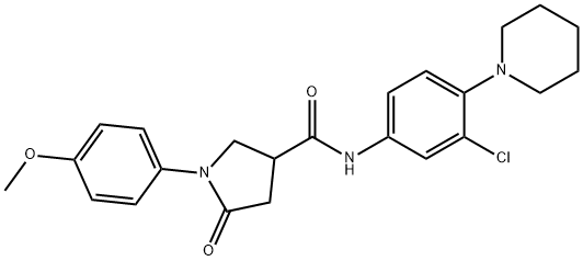 N-(3-chloro-4-piperidin-1-ylphenyl)-1-(4-methoxyphenyl)-5-oxopyrrolidine-3-carboxamide Structure