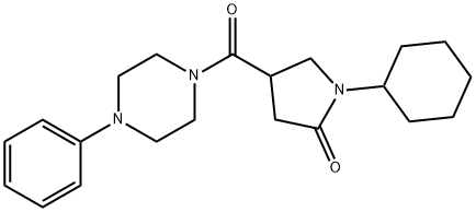 1-cyclohexyl-4-(4-phenylpiperazine-1-carbonyl)pyrrolidin-2-one Structure