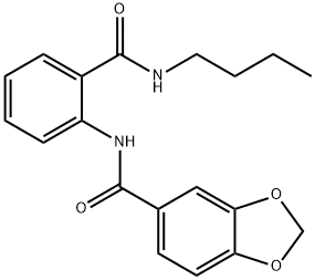 N-[2-(butylcarbamoyl)phenyl]-1,3-benzodioxole-5-carboxamide 구조식 이미지