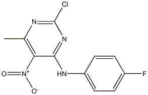 2-chloro-N-(4-fluorophenyl)-6-methyl-5-nitropyrimidin-4-amine Structure