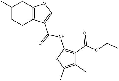 ethyl 4,5-dimethyl-2-[(6-methyl-4,5,6,7-tetrahydro-1-benzothiophene-3-carbonyl)amino]thiophene-3-carboxylate Structure