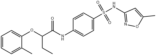 N-[4-[(5-methyl-1,2-oxazol-3-yl)sulfamoyl]phenyl]-2-(2-methylphenoxy)butanamide 구조식 이미지